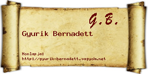 Gyurik Bernadett névjegykártya