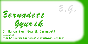 bernadett gyurik business card